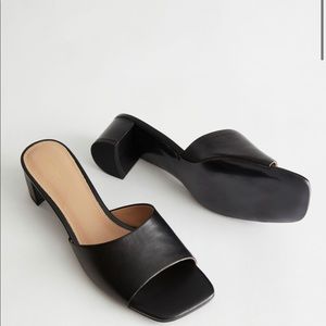 Other stories Heeled Leather Square Toe Sandal